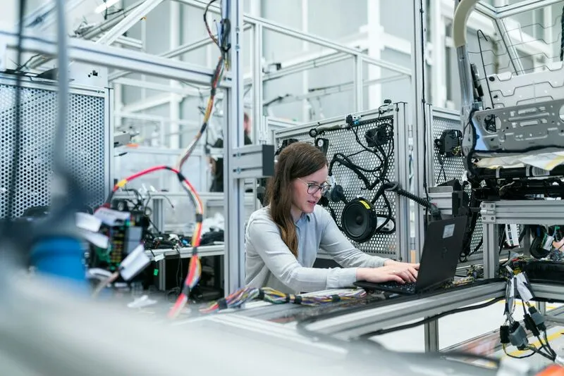 Technician working on machinery