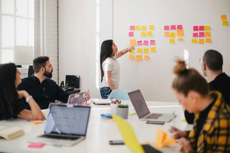 Team working together in an office